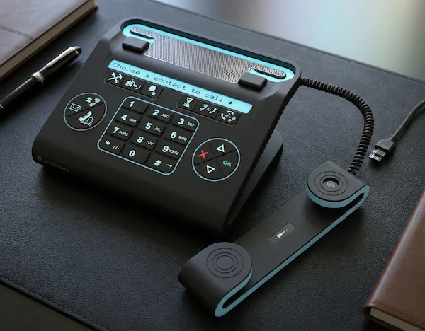 Rendering of a redesigned Alcatel office phone