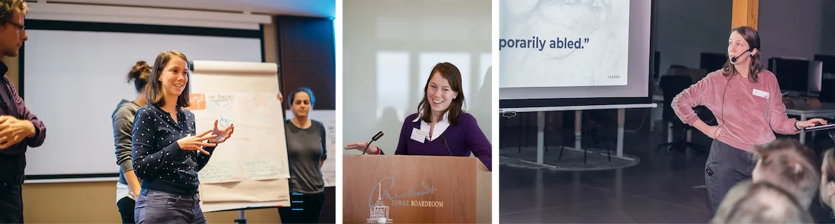 Tine presenting at three different speaking engagemnts